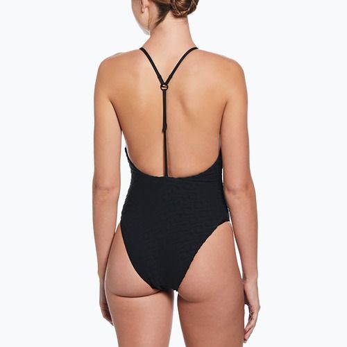 Dámske jednodielne plavky Nike Swoosh Link Y-Back black
