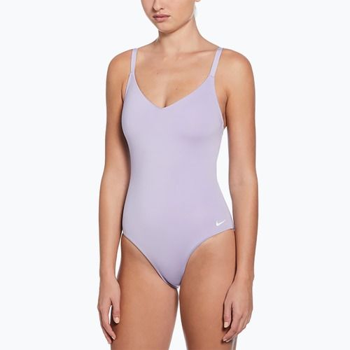 Dámske jednodielne plavky Nike Essential V-Neck hydrangeas