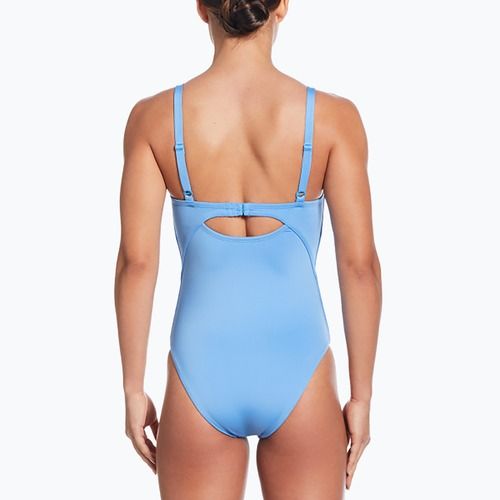 Dámske jednodielne plavky Nike Essential V-Neck university blue