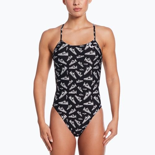 Dámske jednodielne plavky Nike Hydrastrong Cutout jet black