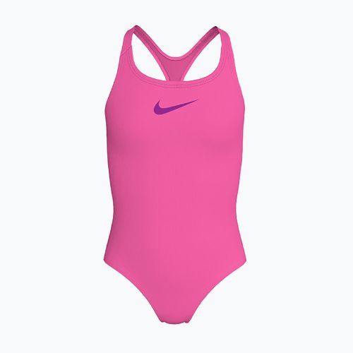 Detské jednodielne plavky Nike Essential Racerback hyber pink