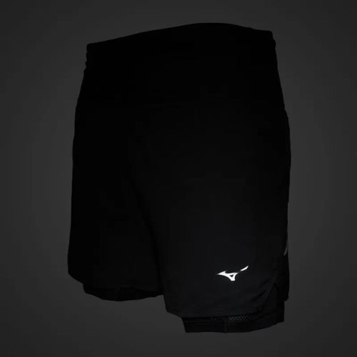 Pánske bežecké šortky Mizuno Trail ER 2IN1 black