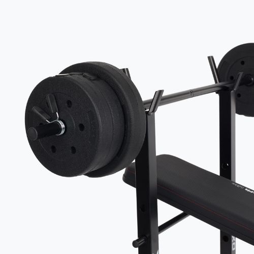 Posilňovacia lavica XTREXO BenchFit Lite so stojanom a činkou black