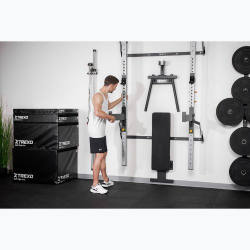 Klietka na stenu XTREXO Mercury s lavičkou a stojanom na dosky čierna