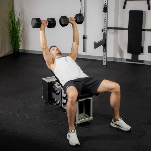 Nastaviteľná tréningová lavica XTREXO Storage čierna