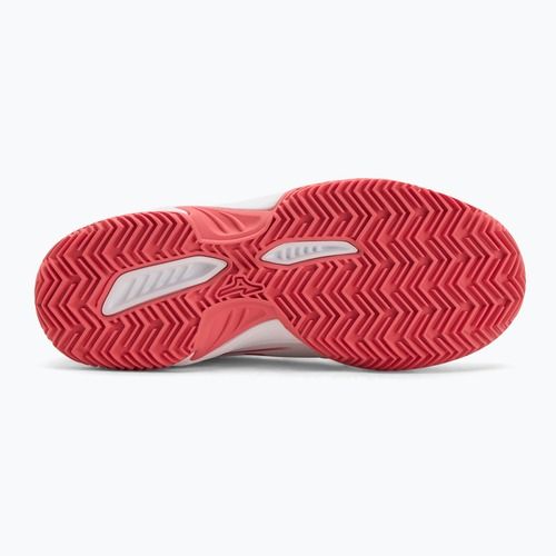 Detské tenisové topánky Mizuno Break Shot 5 Jr CC white/blue granite/calypso coral