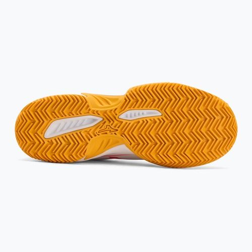Detské tenisové topánky Mizuno Break Shot 5 Jr CC white/calypso coral/citrus