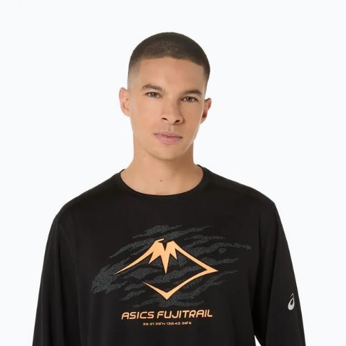Pánske bežecké tričko longsleeve ASICS Fujitrail Logo LS performance black