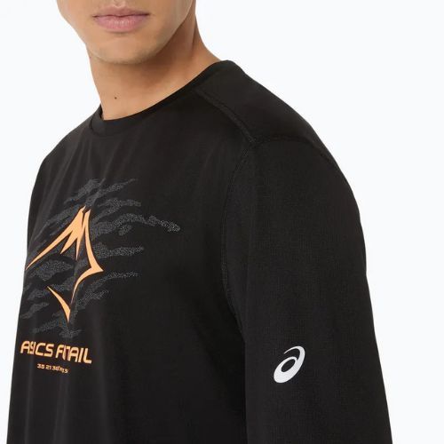 Pánske bežecké tričko longsleeve ASICS Fujitrail Logo LS performance black