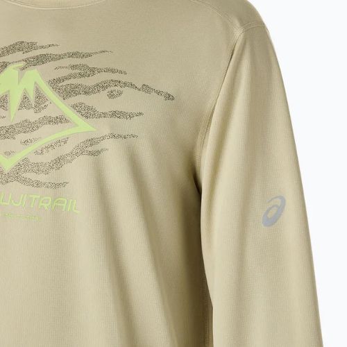 Pánske bežecké tričko longsleeve ASICS Fujitrail Logo LS khaki