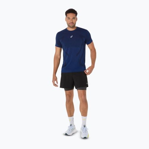 Pánske bežecké tričko ASICS Road Seamless illusion blue/glow yellow