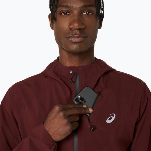 Pánska bežecká bunda ASICS Metarun Waterproof dark red planet