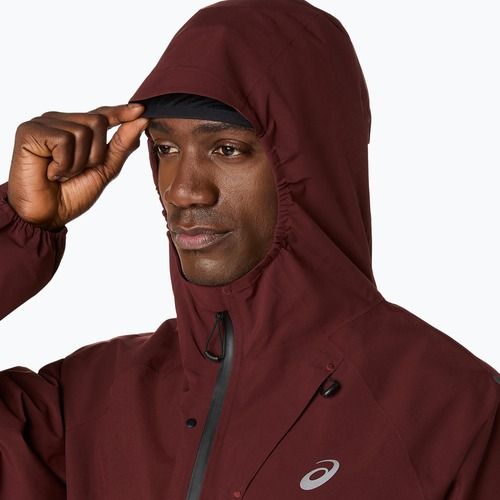Pánska bežecká bunda ASICS Metarun Waterproof dark red planet