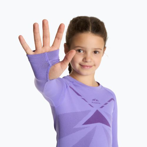 Komplet termoregulačnej bielizne pre deti KADVA ALPINESTEP THERMO LIGHT PLUS bezšvový fialový