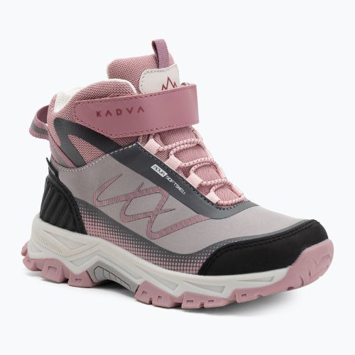 Detské trekingové topánky KADVA Rocky Trail Mid WaterProof Softshell gray / pink