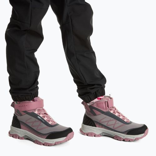 Detské trekingové topánky KADVA Rocky Trail Mid WaterProof Softshell gray / pink