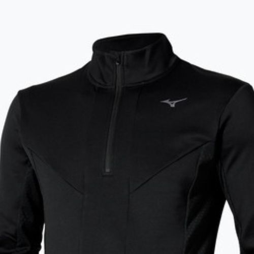 Pánske bežecké tričko longsleeve Mizuno Active Warm Half Zip black