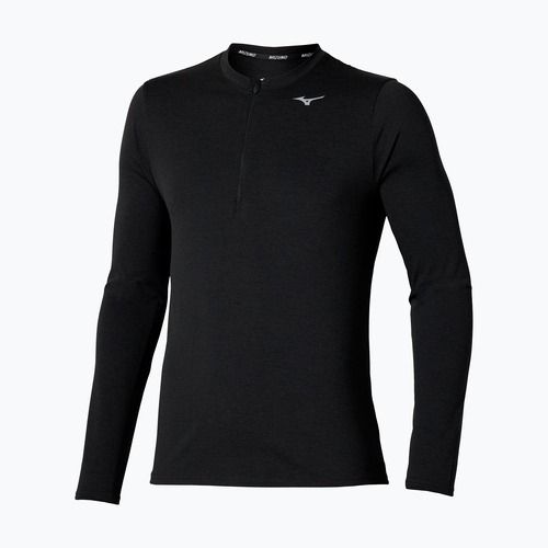Pánske bežecké tričko longsleeve Mizuno Core Impulse Half Zip Tee black