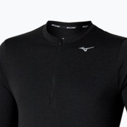 Pánske bežecké tričko longsleeve Mizuno Core Impulse Half Zip Tee black
