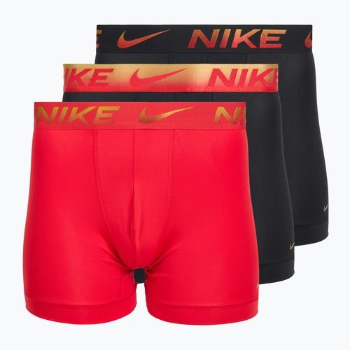Pánske boxerky Nike Dri-Fit Essential Micro Boxer Brief 3 pary university red/black/black metallic grdient wb