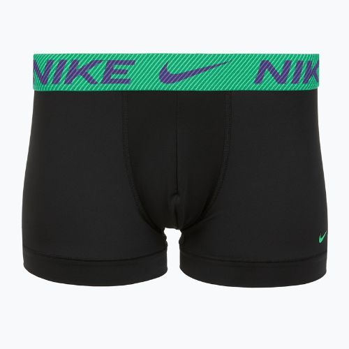 Pánske boxerky Nike Dri-Fit Essential Micro Trunk 3 pary black green shock/wild violet/black text wb