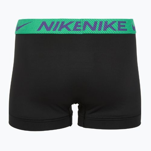 Pánske boxerky Nike Dri-Fit Essential Micro Trunk 3 pary black green shock/wild violet/black text wb