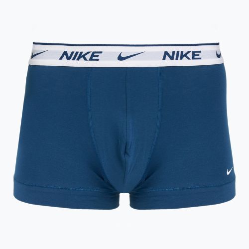Pánske boxerky Nike Everyday Cotton Stretch Trunk 3 pary light armry blue/blue force/white waistband