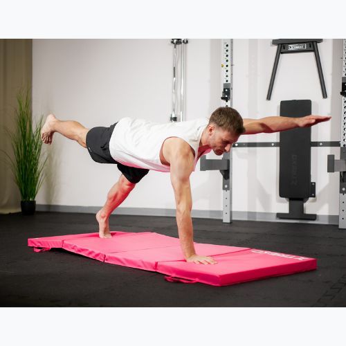 Skladací gymnastický matrac TREXO 195 x 80 x 5 cm pink