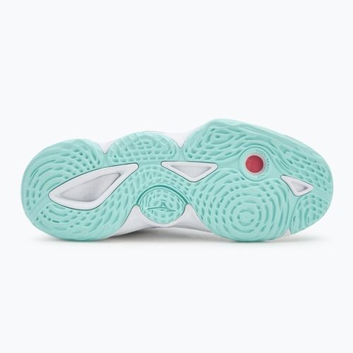 Dámske volejbalové topánky Mizuno Wave Momentum Elite Mid white/blue tint