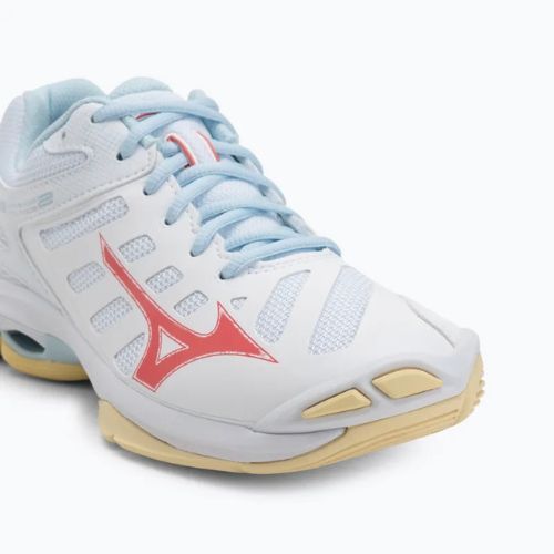 Dámske volejbalové topánky Mizuno Wave Voltage 2 white/calypso coral/pale banana
