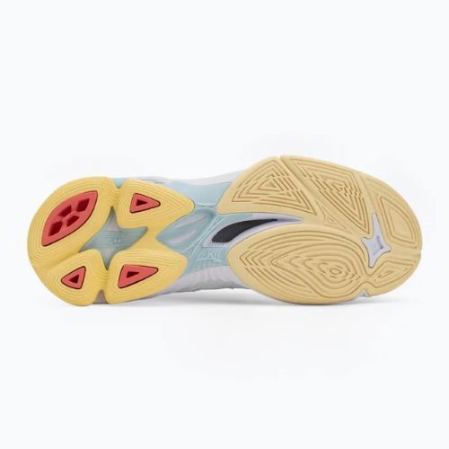 Dámske volejbalové topánky Mizuno Wave Voltage 2 Mid white/calypso coral/pale banana
