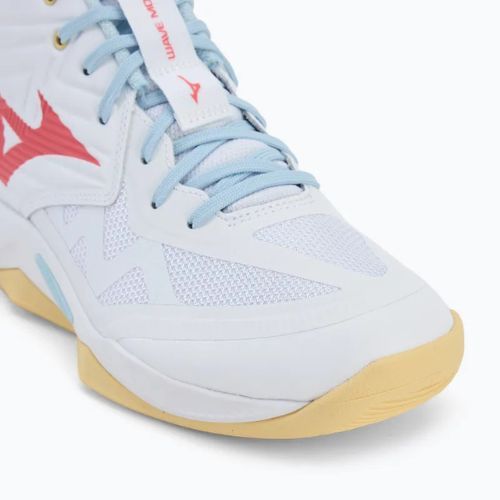 Dámske volejbalové topánky Mizuno Wave Momentum Pro Mid white/calypso coral/pale banana
