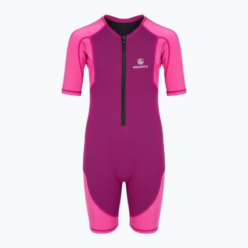 Detský surfový neoprén AQUASTIC z neoprénu 1.5 mm WAVEY pink