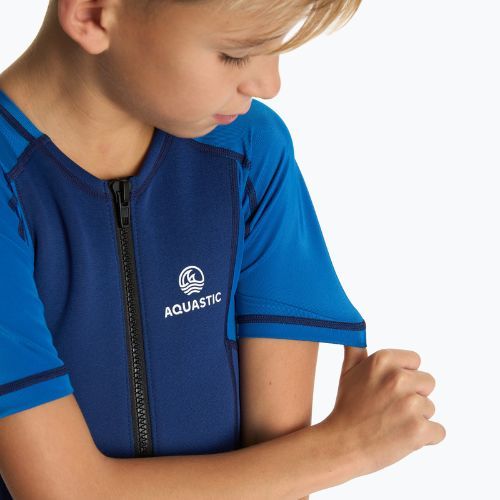 Detský neoprén na surfovanie AQUASTIC z neoprénu 1.5 mm WAVEY blue