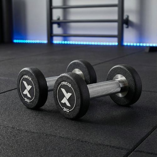 Gumová liatinová činka XTREXO Pro 2 kg black