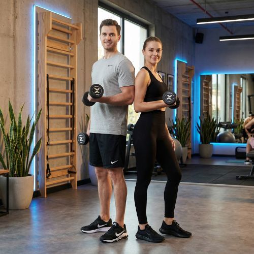 Gumová liatinová činka XTREXO Pro 4 kg black