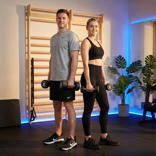 Gumová liatinová činka XTREXO Pro 8 kg black