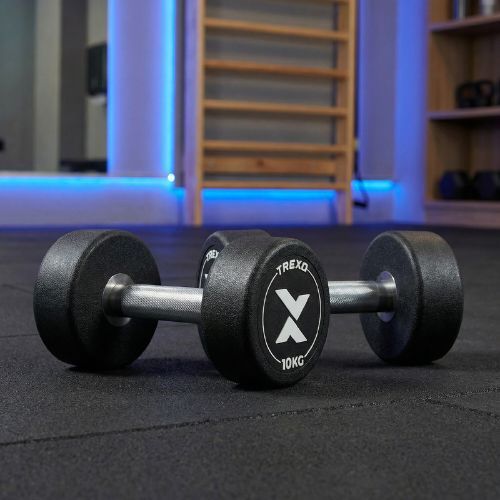 Gumová liatinová činka XTREXO Pro 10 kg black