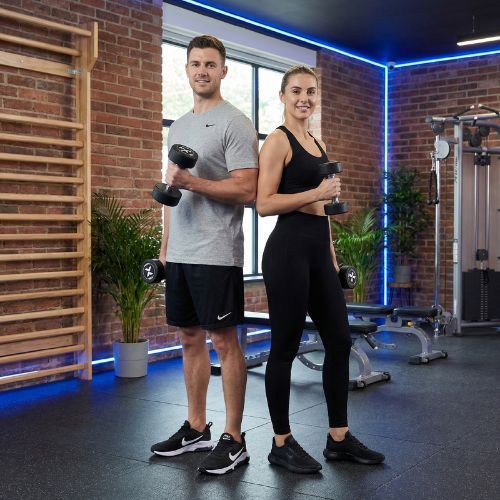 Gumová liatinová činka XTREXO Pro 10 kg black