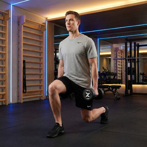 Gumová liatinová činka XTREXO Pro 16 kg black