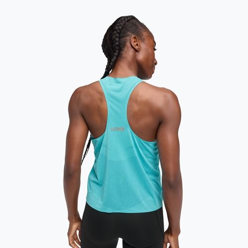 Dámske bežecké tričko HOKA Race Day Singlet cielo blue