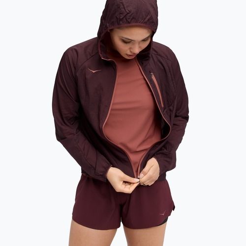 Dámska bežecká bunda HOKA Skyflow black cherry