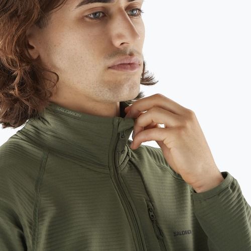 Pánska trekingová mikina Salomon Essential Lightwarm Full Zip grape leaf