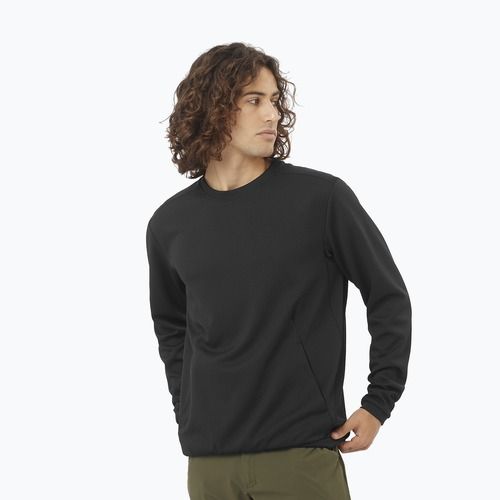 Pánska trekingová mikina Salomon Motomesh Crewneck deep black
