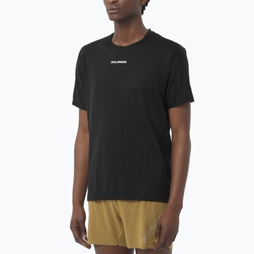 Pánske bežecké tričko Salomon Sense Aero GFX deep black