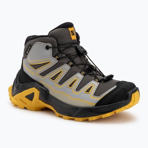 Detské trekové topánky Salomon X Ultra Mid GTX castlerock/black/spicy/mustard