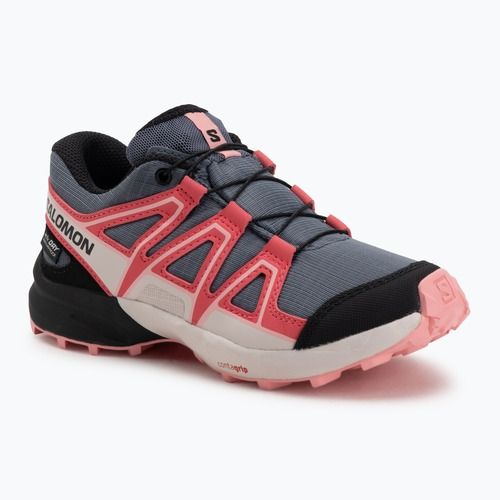 Detské bežecké topánky Salomon Speedcross Waterproof grisaille/hushed violet/rouge red