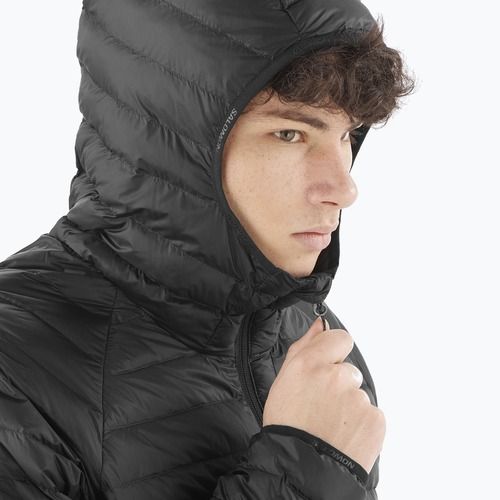 Pánska páperová bunda Salomon Elixir Micro Down Hoodie deep black
