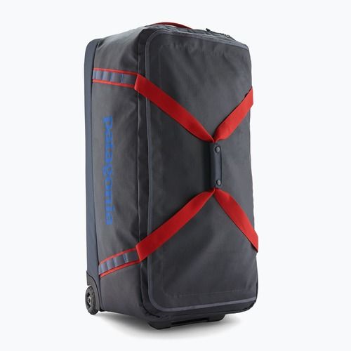 Patagonia Black Hole Wheeled Duffel 100 l smolder blue/amanita red cestovná taška