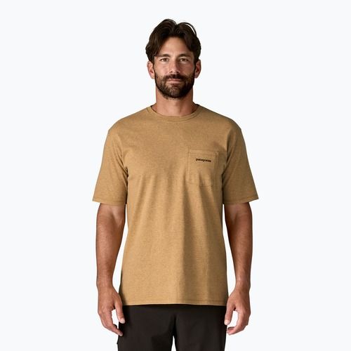 Pánske  tričko Patagonia Boardshort Logo Pocket Responsibili talon gold